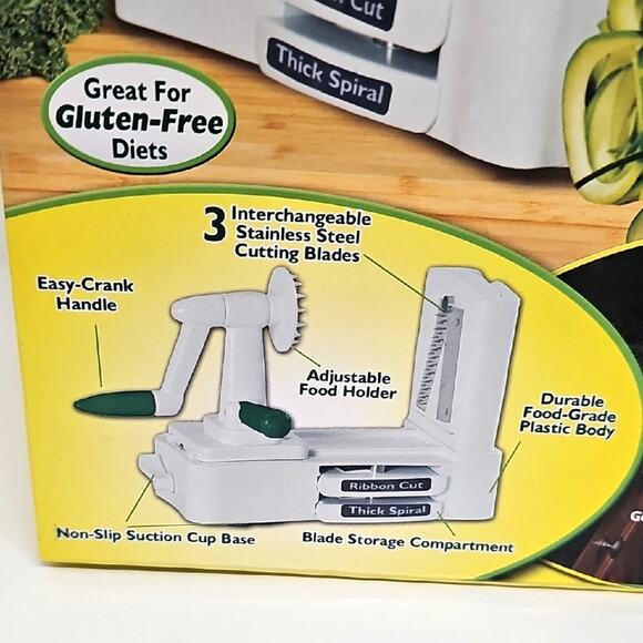 Veggetti Pro Spiral Table Top Vegetable Cutter Pasta Salad Coleslaw 3 SS Blades - Picture 11 of 13